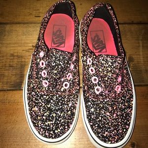 Vans Splatter Black and Neon Sneakers
